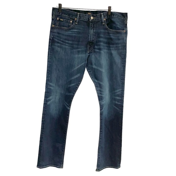 Polo Ralph Lauren  Varick Slim Men's Jeans Size 36x34  Dark to Medium Wash - Picture 1 of 12